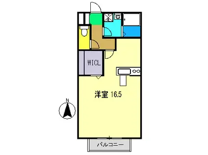 ビーンズ南川添II(ワンルーム/2階)の間取り写真