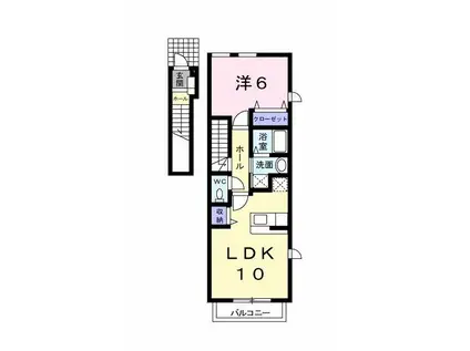 オーヴA&M(1LDK/2階)の間取り写真