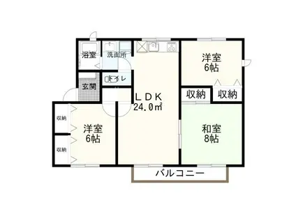 ハイカムール十和田(3LDK/2階)の間取り写真