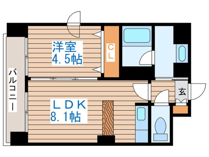クレジデンス札幌・南4条(1LDK/2階)の間取り写真