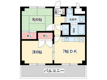 アステール(2DK/2階)の間取り写真