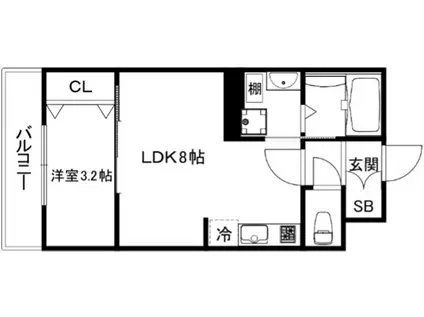 ソルテラス京都東寺HOMARE(1LDK/3階)の間取り写真