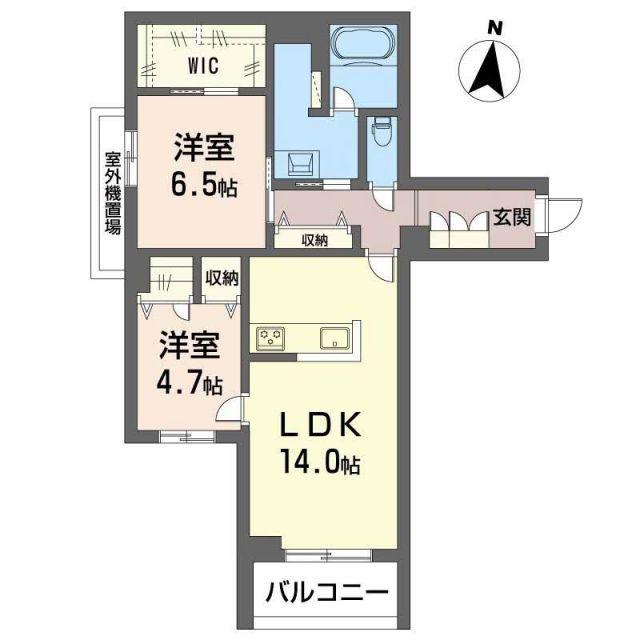ラウンドヒルズK(2LDK/3階)の間取り写真