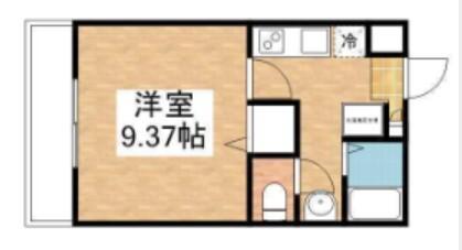 エレガンス大供(1K/4階)の間取り写真