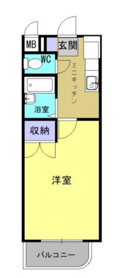 パークスショーワ(1K/3階)の間取り写真