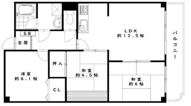 フローラルコート(3LDK/7階)の間取り写真