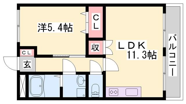 フラワーヒル(1LDK/2階)の間取り写真