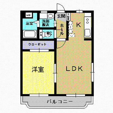 フィルセント(1LDK/3階)の間取り写真