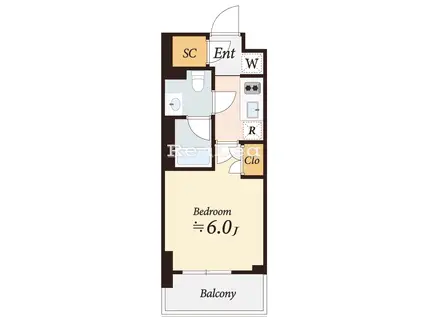 オーキッドレジデンス品川中延(1K/11階)の間取り写真