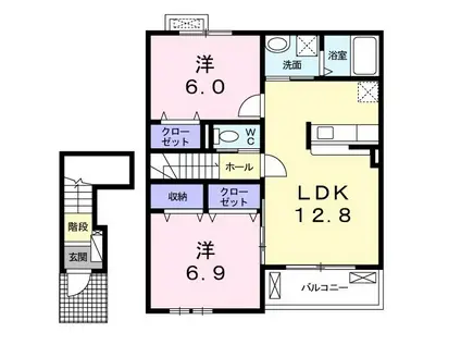 グローヴ(2LDK/2階)の間取り写真