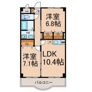 サンアベニュー尾頭橋(2LDK/5階)の間取り写真