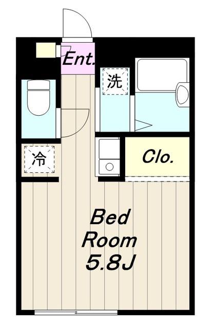 プランドール鶴間(ワンルーム/1階)の間取り写真