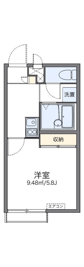 レオパレスノース六甲(1K/1階)の間取り写真