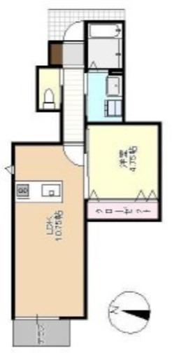 フォルティス中庄(1LDK/1階)の間取り写真