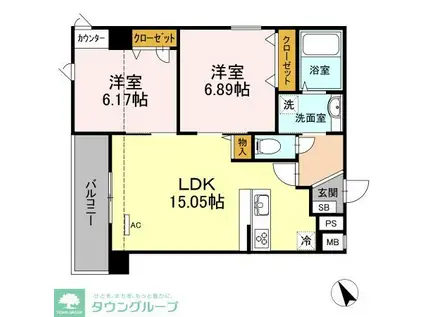 アリエッタ代々木上原(2LDK/2階)の間取り写真