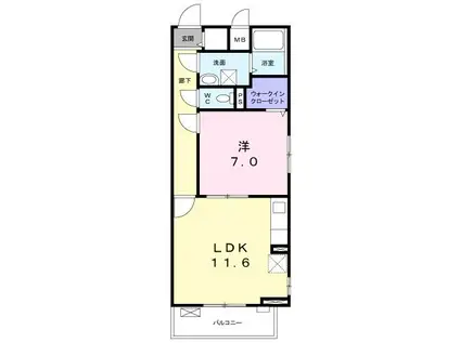 セントラル ヴィレッジII(1LDK/3階)の間取り写真