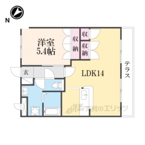 エスポワール(1LDK/1階)の間取り写真
