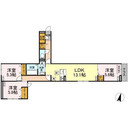 セレスティア江戸川II(3LDK/3階)の間取り写真