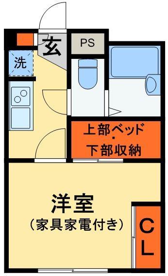 レオパレスステラ(1K/1階)の間取り写真
