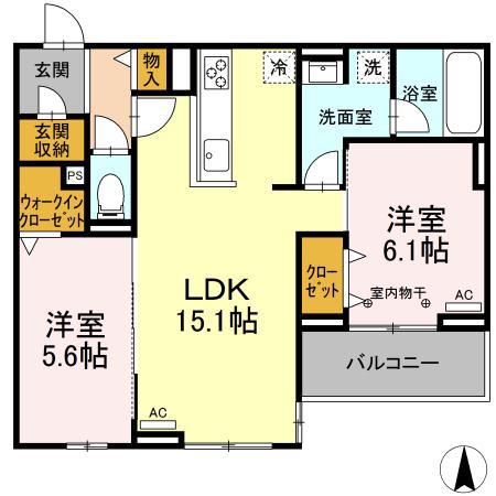 ラフォーレ(2LDK/3階)の間取り写真