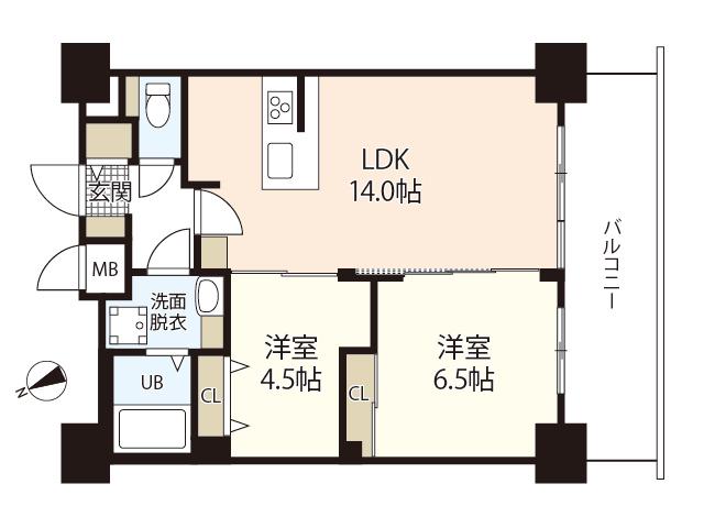 S-RESIDENCE鶴見町ALTANO(2LDK/10階)の間取り写真