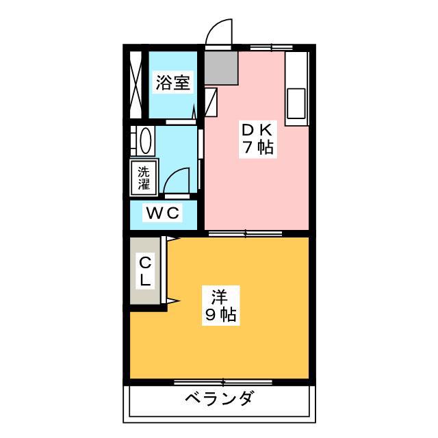 ケルンII(1DK/3階)の間取り写真