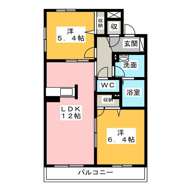 ルーチェ(2LDK/1階)の間取り写真