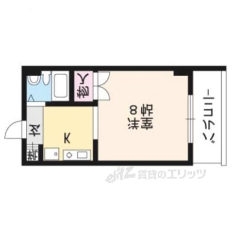 詩仙ハイムⅡ(1K/2階)の間取り写真