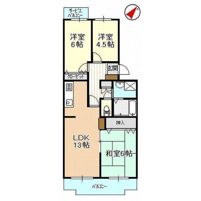 平和ハイツG(3LDK/3階)の間取り写真