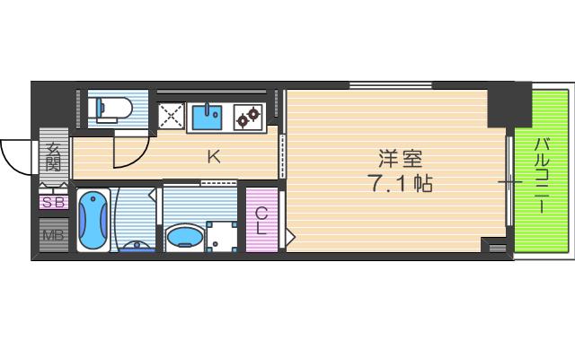 GARBO(1K/5階)の間取り写真