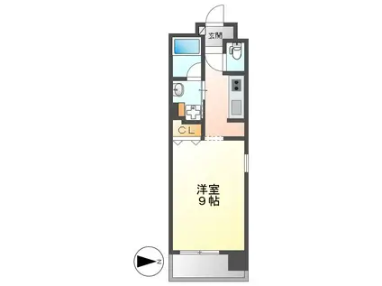 花の木ライズ(1K/9階)の間取り写真