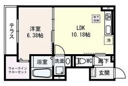 VILLA RIVIRER(1LDK/3階)の間取り写真