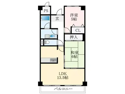 エクセレンス(2LDK/2階)の間取り写真