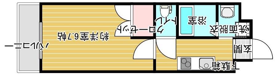 ISI BLDG FUNAIRI(1K/4階)の間取り写真