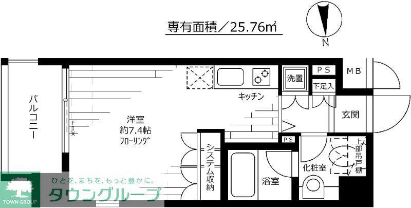 ヴィルラフィーネ東新宿(ワンルーム/3階)の間取り写真