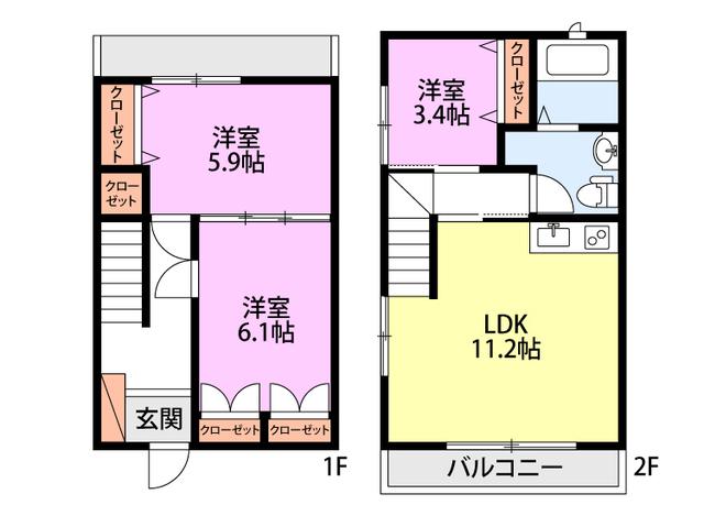 VOGUE(3LDK/1階)の間取り写真