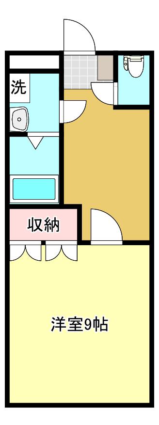 アルコバレーノ(1K/1階)の間取り写真