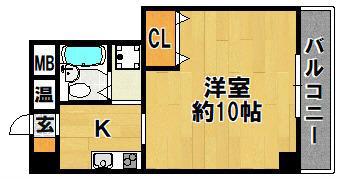 ピアシティ三田(1K/4階)の間取り写真