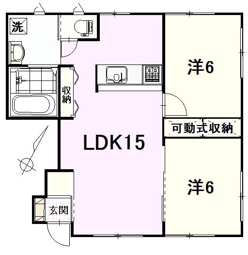 シーフィールド南本町(2LDK/1階)の間取り写真