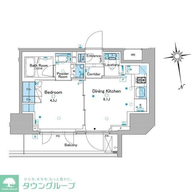 ルフォンプログレ品川大井(1DK/11階)の間取り写真