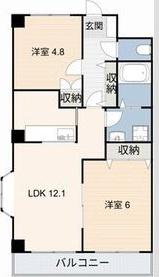 ハピネス山下(2LDK/1階)の間取り写真