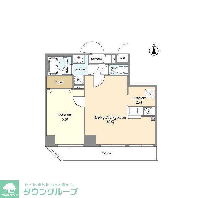 アルファコート下赤塚(1LDK/5階)の間取り写真