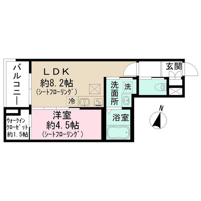東京都練馬区上石神井南町(1LDK/1階)の間取り写真