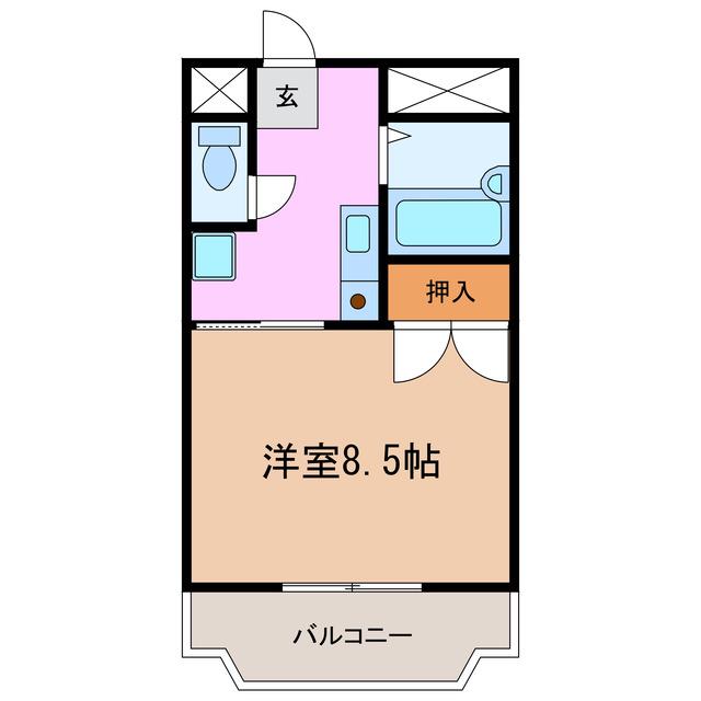 三好ヶ丘ハイツ(1K/2階)の間取り写真