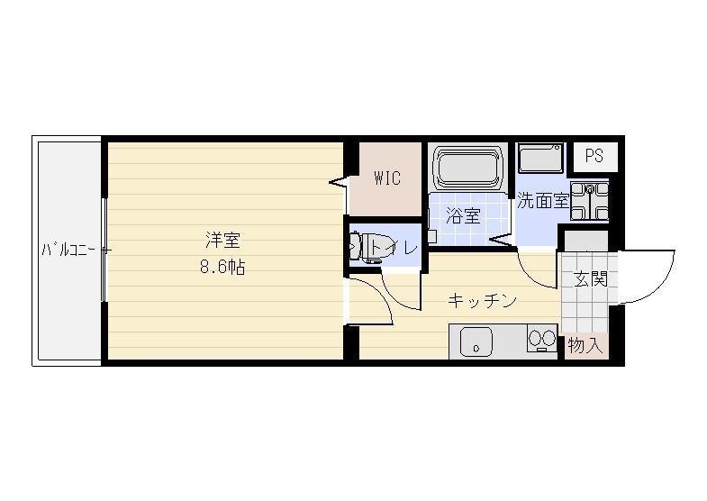 エルモッソ(1K/2階)の間取り写真