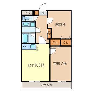 ソレアード(2DK/3階)の間取り写真