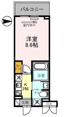 MSマンション長栄寺(1K/4階)の間取り写真