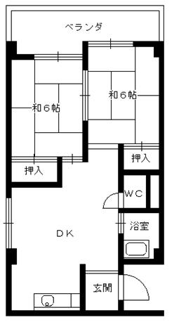 小林ビル(2LDK/3階)の間取り写真