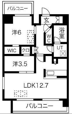 スプランディッドIII(2LDK/10階)の間取り写真