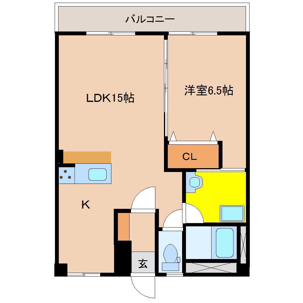 丸吉ビル(1LDK/2階)の間取り写真